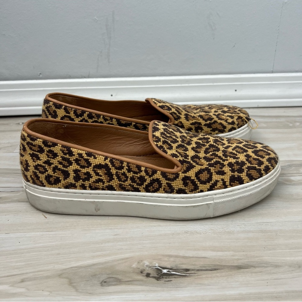 Stubbs & Wootton Slip On Leopard Print Loafers Flaw - Picture 4 of 10